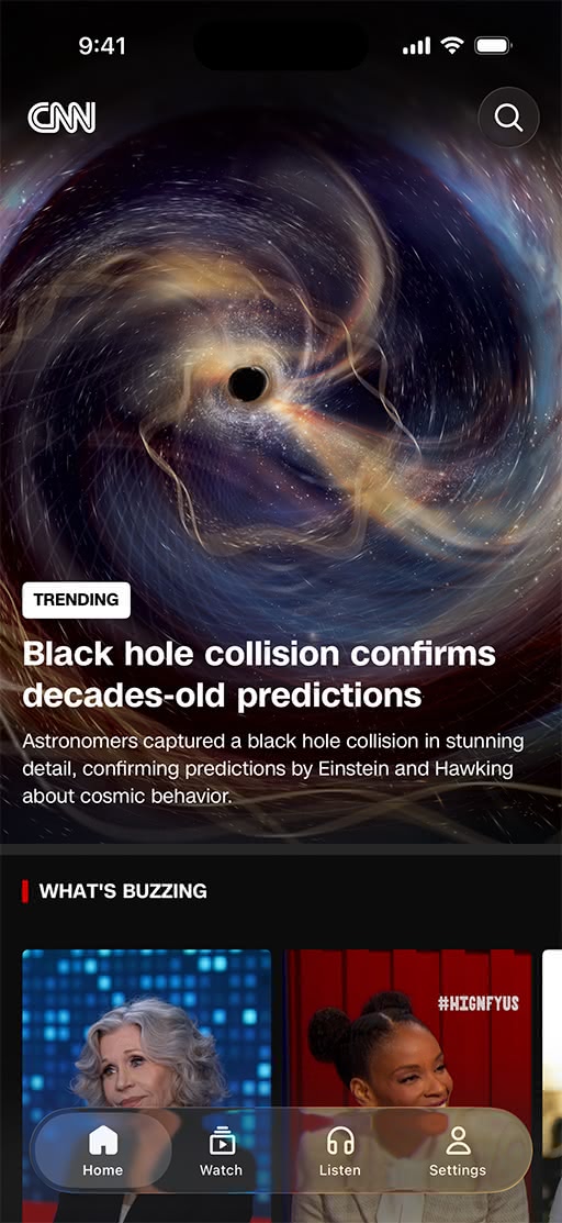 采用 Liquid Glass 设计的 CNN App
