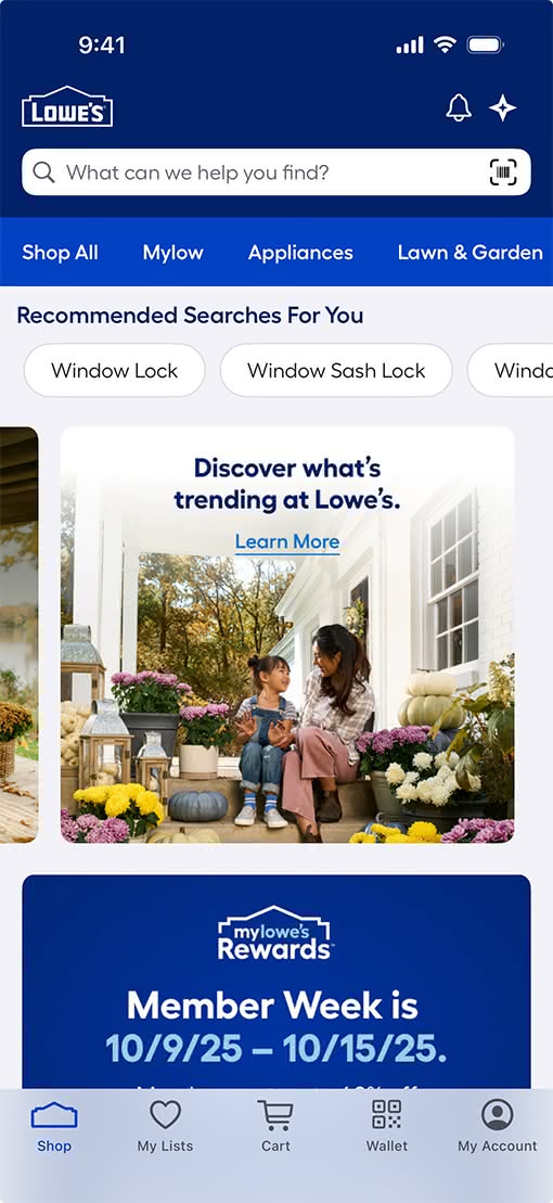 重新设计之前的 Lowe’s App 界面