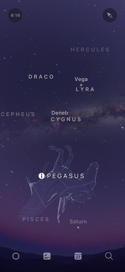 重新设计之前的“Sky Guide - 3D 星座星图指南”App 界面